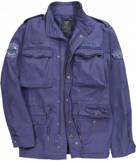 JP1880 Field Jacket with Badges Vintage Look Light Azure Blue - Jackor - Stora jackor - 2XL-12XL