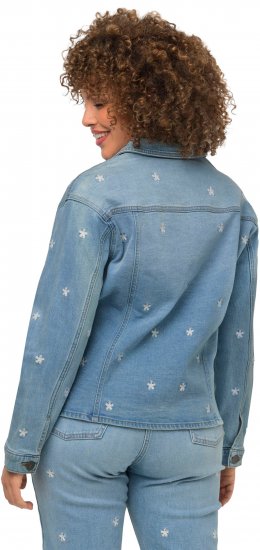 Ulla Popken Embroidered Denim Jacket Light Blue - Jackor - 