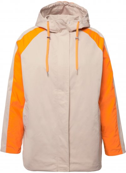 Ulla Popken HYPRAR Color Black Water Repellent Jacket Dark Putty - Jackor - Damjackor i stora storlekar