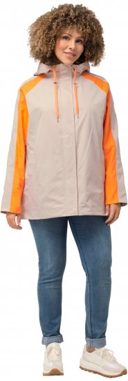Ulla Popken HYPRAR Color Black Water Repellent Jacket Dark Putty - Jackor - Damjackor i stora storlekar