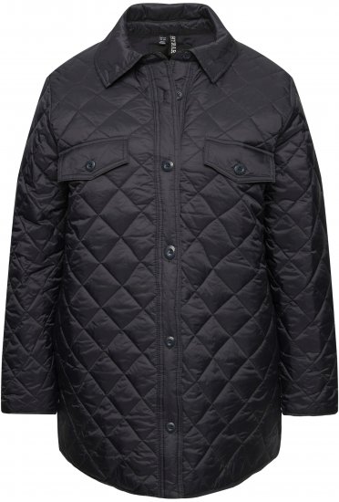 Ulla Popken Quilted Water Repellent Shirt Jacket Black - Jackor - 
