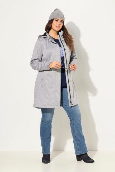 Ulla Popken HYPRAR Melange Softshell Jacket Grey Melange - Jackor - Damjackor i stora storlekar