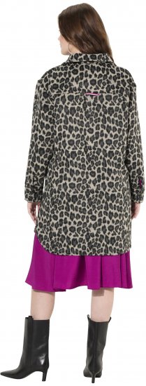 Ulla Popken Leopard Print Shirt Jacket Black - Jackor - 