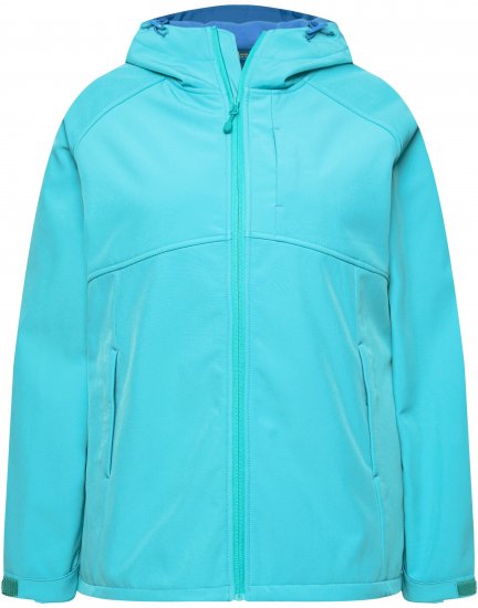 Ulla Popken Softshell Contrast Color Jacket Turquoise - Jackor - Damjackor i stora storlekar