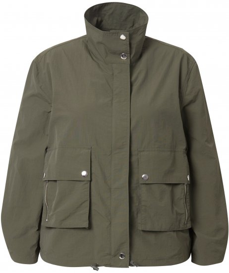 Ulla Popken Cargo Style Elastic Hem Jacket Olive Grey - Jackor - 