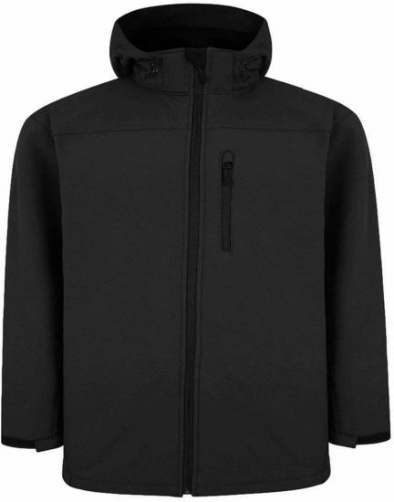 Espionage FL033 Softshell Jacket with Detachable Hood Black - Jackor - Stora jackor - 2XL-12XL