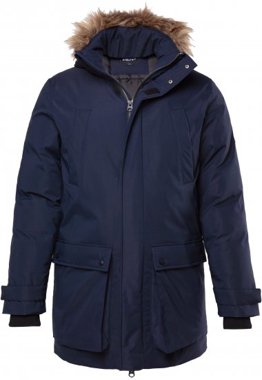 Men Plus Parka With Fur Hood Navy - Jackor - Stora jackor - 2XL-12XL