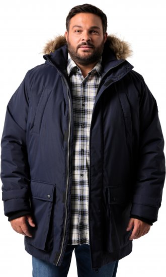 Men Plus Parka With Fur Hood Navy - Jackor - Stora jackor - 2XL-12XL