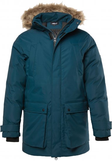 Men Plus Parka With Fur Hood Dark Green - Jackor - Stora jackor - 2XL-12XL