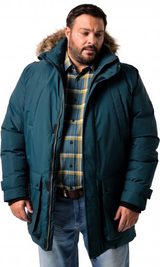 Men Plus Parka With Fur Hood Dark Green - Jackor - Stora jackor - 2XL-12XL