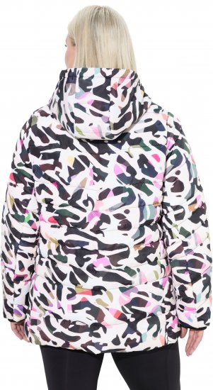 Ulla Popken HYPRAR Water-Repellent Allover Print Jacket Pale Beige - Jackor - 