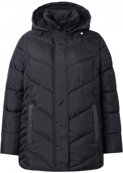 Ulla Popken HYPRAR Reflective Detail Quilted Jacket Black - Jackor - 