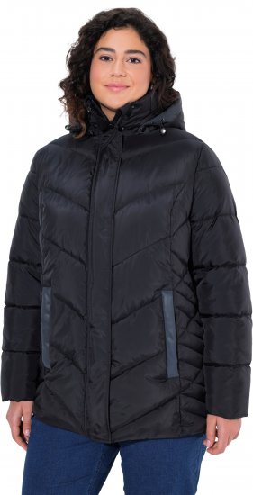 Ulla Popken HYPRAR Reflective Detail Quilted Jacket Black - Jackor - 