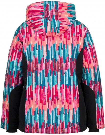 Ulla Popken HYPRAR Graphic Stripe Fully Lined Ski Jacket Teal - Jackor - 