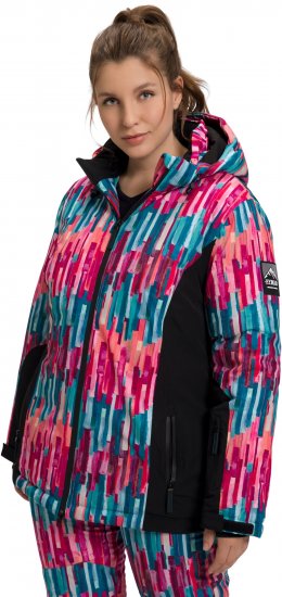 Ulla Popken HYPRAR Graphic Stripe Fully Lined Ski Jacket Teal - Jackor - 