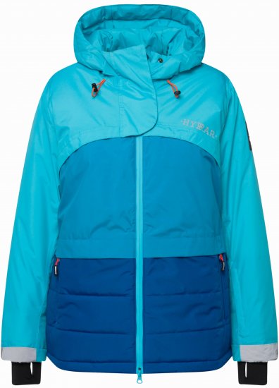 Ulla Popken HYPRAR Colorblock Fully Lined Ski Jacket Bright Turquoise - Jackor - Damjackor i stora storlekar