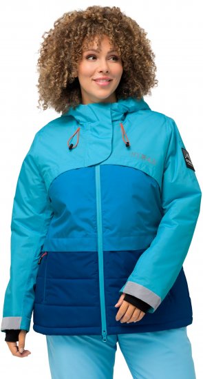 Ulla Popken HYPRAR Colorblock Fully Lined Ski Jacket Bright Turquoise - Jackor - Damjackor i stora storlekar