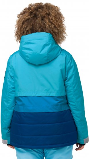 Ulla Popken HYPRAR Colorblock Fully Lined Ski Jacket Bright Turquoise - Jackor - Damjackor i stora storlekar