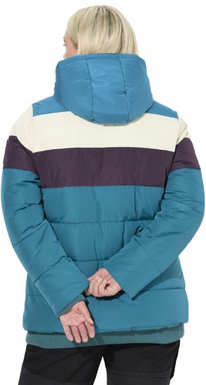 Ulla Popken HYPRAR Striped Triple Function Fully Lined Quilted Jacket Dark Petrol - Jackor - 