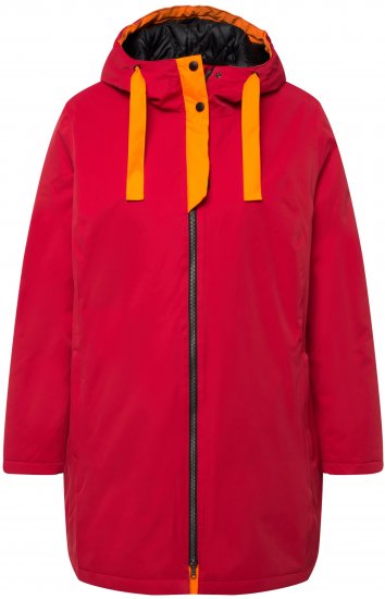 Ulla Popken HYPRAR Triple Function Contrast Trim Quilted Lining Jacket Salsa Red - Jackor - 