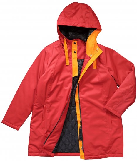 Ulla Popken HYPRAR Triple Function Contrast Trim Quilted Lining Jacket Salsa Red - Jackor - 