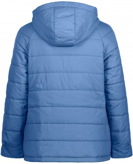 Ulla Popken Reversible Butterfly Print Fully Lined Quilted Jacket Blue Denim - Jackor - 