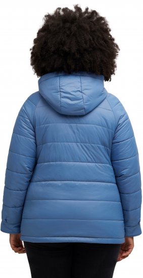 Ulla Popken Reversible Butterfly Print Fully Lined Quilted Jacket Blue Denim - Jackor - 