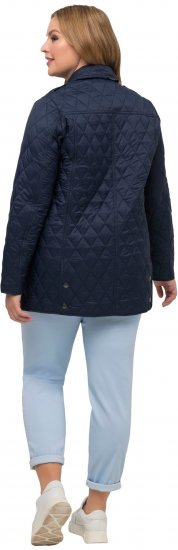 Ulla Popken Quilted Jacket with Plaid Lining Navy - Jackor - 