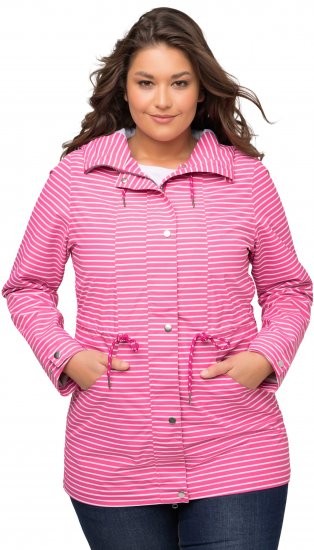 Ulla Popken HYPRAR Striped Triple Function Jacket Fuchsia Pink - Jackor - 