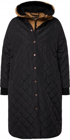 Ulla Popken 2-in-1 Quilted Fleece Lined Coat Black - Jackor - 