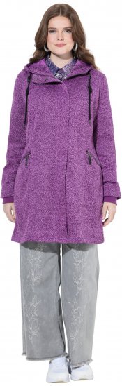 Ulla Popken Knit Fleece-Lined Jacket Purple - Jackor - 