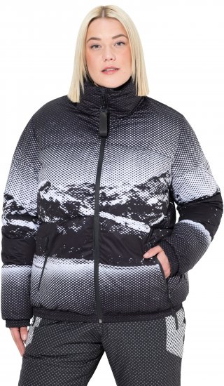 Ulla Popken HYPRAR Mountain Scene Performance Puffer Jacket Black - Jackor - 