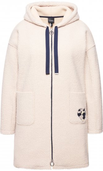 Ulla Popken Oversized Teddy Plush Heart Detail Jacket Pebble Grey - Jackor - 