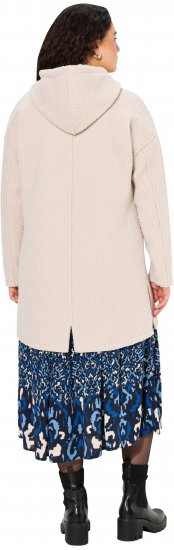 Ulla Popken Oversized Teddy Plush Heart Detail Jacket Pebble Grey - Jackor - 