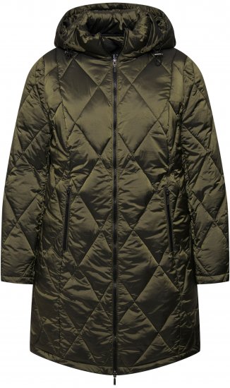 Ulla Popken HYPRAR Diamond Quilted Jacket Bottle Green - Jackor - 