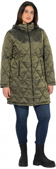 Ulla Popken HYPRAR Diamond Quilted Jacket Bottle Green - Jackor - 