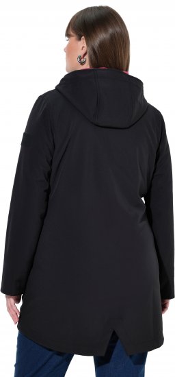 Ulla Popken Hyprar Soft Shell Water Repellent Hooded Jacket Black - Jackor - 