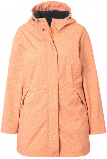 Ulla Popken Raindrop Print Longline Waterproof Jacket Mandarin - Jackor - 