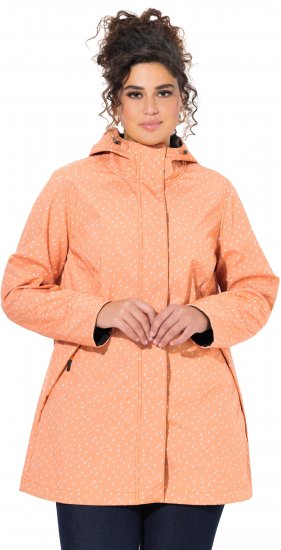 Ulla Popken Raindrop Print Longline Waterproof Jacket Mandarin - Jackor - 
