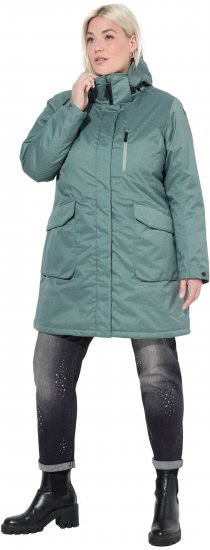 Ulla Popken HYPRAR Drawstring Waist Parka Grey Green - Jackor - 