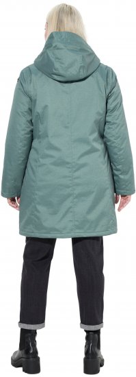 Ulla Popken HYPRAR Drawstring Waist Parka Grey Green - Jackor - 