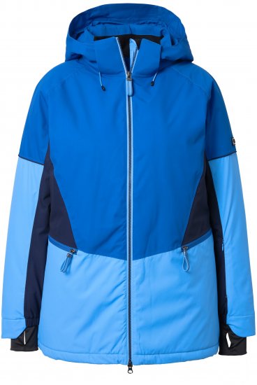 Ulla Popken HYPRAR Performance Colorblock Ski Jacket Denim Blue - Jackor - Damjackor i stora storlekar