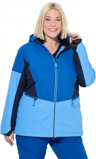 Ulla Popken HYPRAR Performance Colorblock Ski Jacket Denim Blue - Jackor - Damjackor i stora storlekar