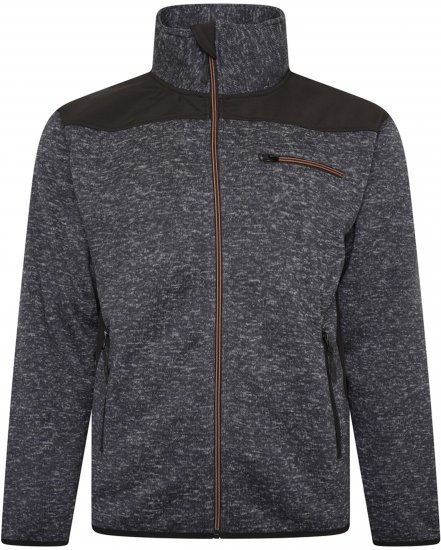 Kam jeans KV133 Twisted Marl Fleece Jacket Black - Jackor - Stora jackor - 2XL-12XL