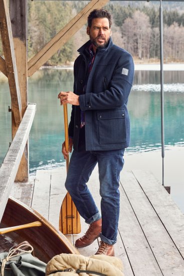 JP1880 Jacket Water-repellent Herringbone Insert Navy - Jackor - Stora jackor - 2XL-12XL