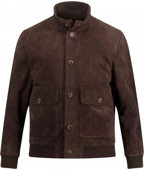 JP1880 Leather Jacket Goat Suede Espresso Brown - Jackor - Stora jackor - 2XL-12XL
