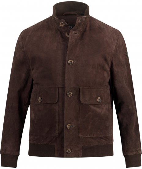 JP1880 Leather Jacket Goat Suede Espresso Brown - Jackor - Stora jackor - 2XL-12XL