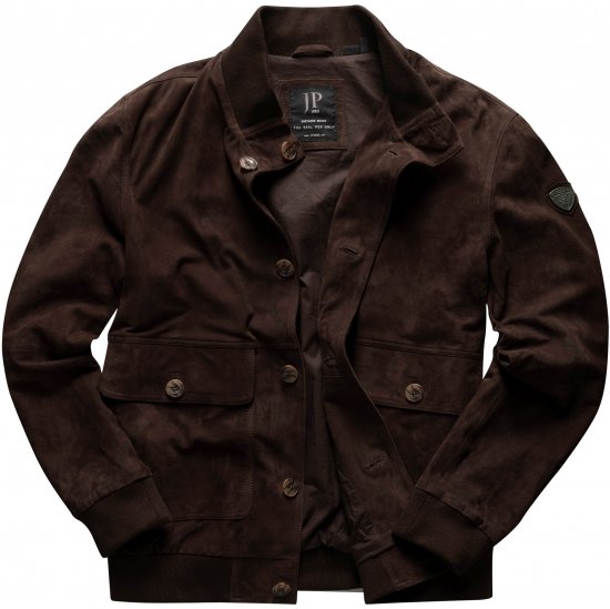 JP1880 Leather Jacket Goat Suede Espresso Brown - Jackor - Stora jackor - 2XL-12XL