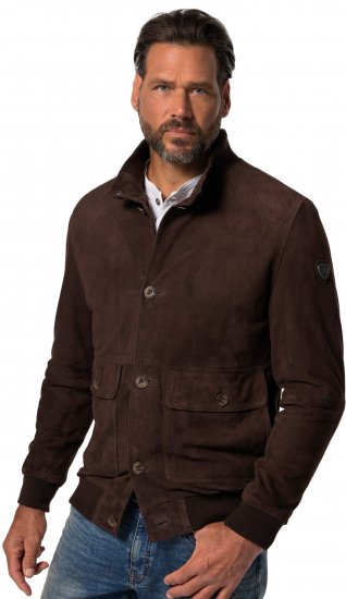 JP1880 Leather Jacket Goat Suede Espresso Brown - Jackor - Stora jackor - 2XL-12XL