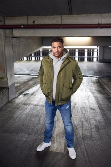 STHUGE Bomber Jacket With Hood Green - Jackor - Stora jackor - 2XL-12XL